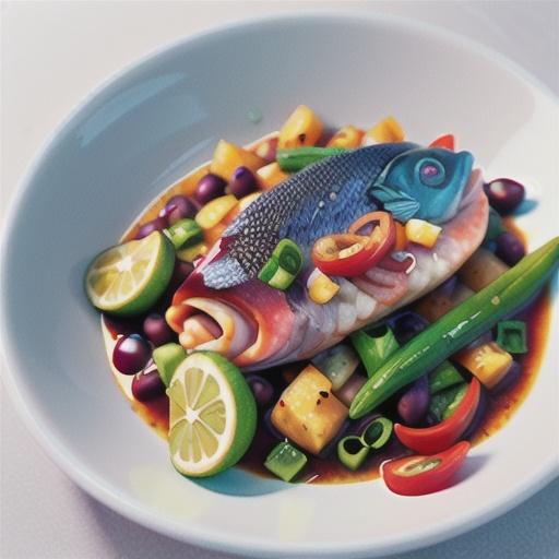 Steamed ocean trout with red bean and chilli salsa