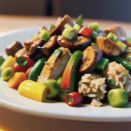 Garlic Chicken Fried Brown Rice