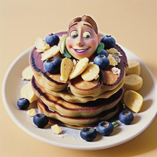 Blueberry Muesli Buttermilk Pancakes