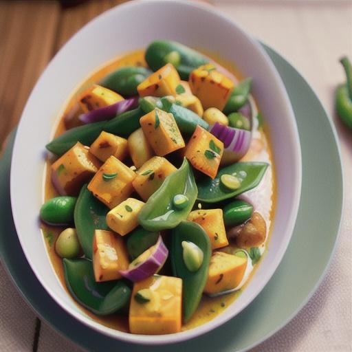 Pumpkin & snow pea penang curry