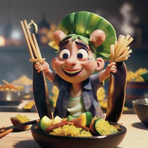 Pork skewers with bean, pea & zucchini saffron rice