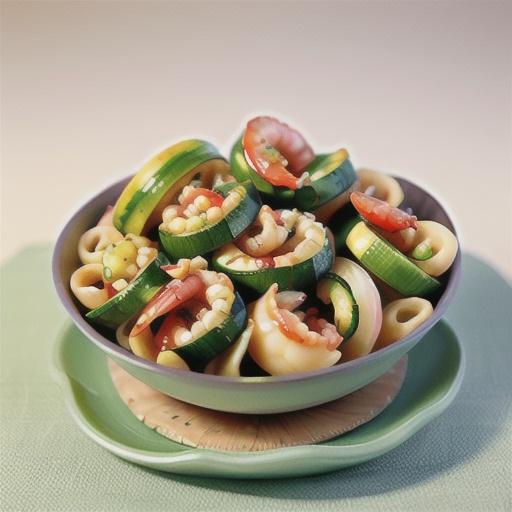 Orecchiette with zucchini and prawns