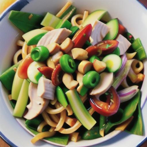 Quick sticky chicken noodle salad recipe