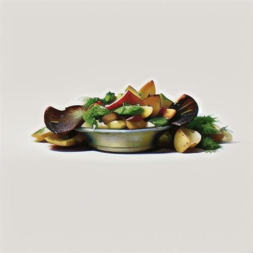 Smoked trout, potato and dill salad