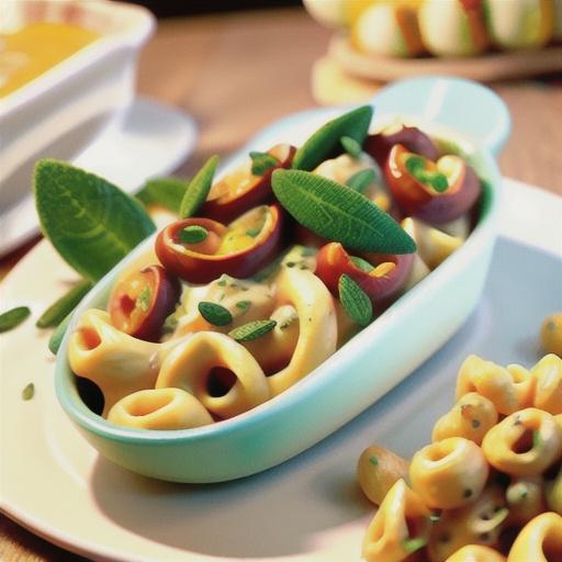 Tortellini with pumpkin, sage and cheese sauce