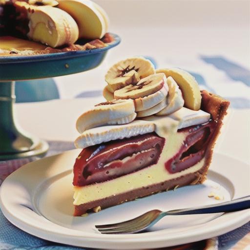 Banana Cheesecake with Banana Cream Pie Topping