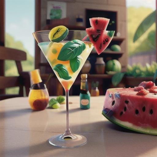 Watermelon and Basil Martini