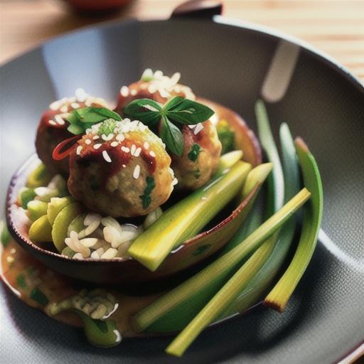Asian Turkey Meatballs with Chile-Garlic Glaze