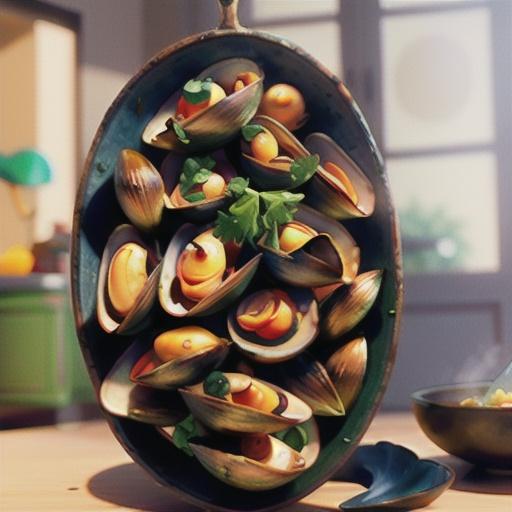 Garlic mussels with tomato vinaigrette