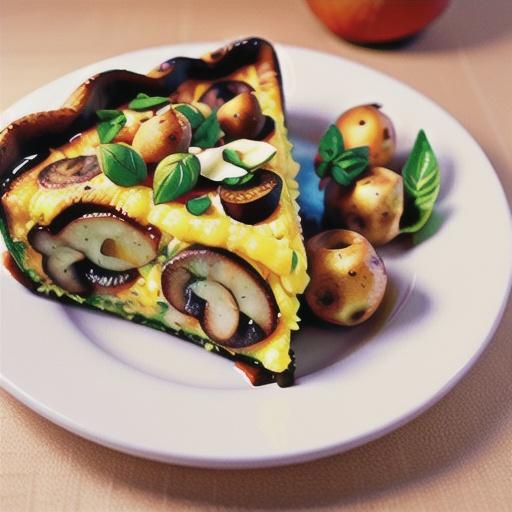 Mushroom, potato & basil frittata