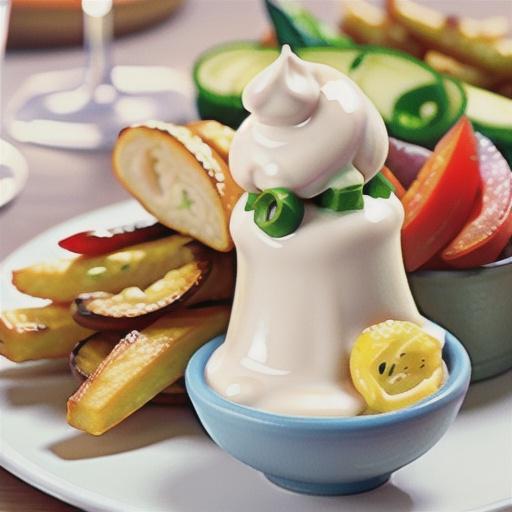 Fish and chips with yoghurt tartare