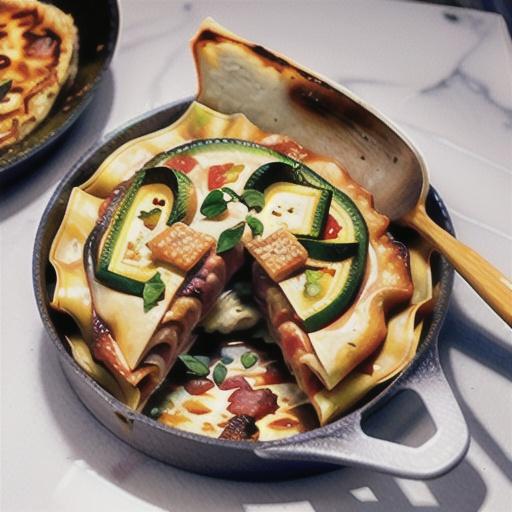 Frying pan prosciutto and zucchini lasagne
