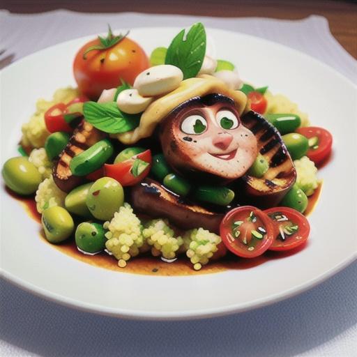 Spiced lamb with grilled tomato & green olive couscous
