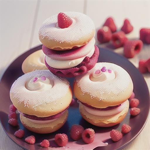 Raspberry and cream whoopie pies