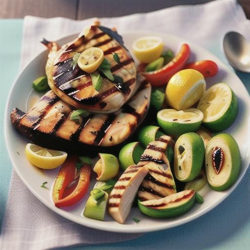 Grilled Garlic, Lemon and Pepper Butterflied Chicken