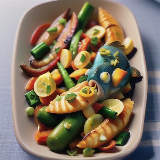 Fish and vegetable stir-fry