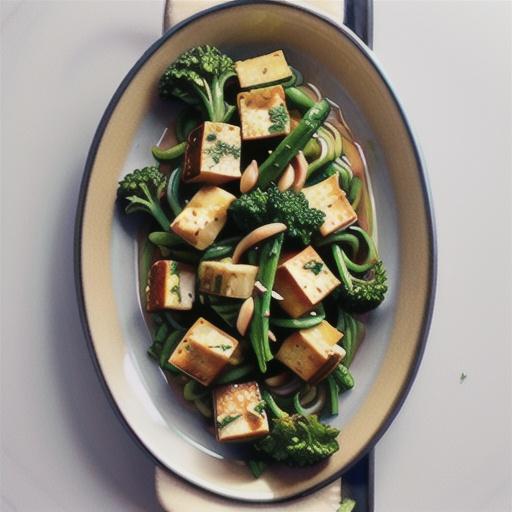Maple and tamari tofu with broccolini noodles recipe