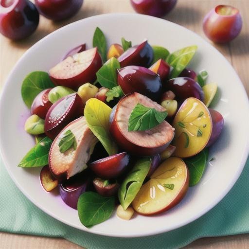 Plum and spiced chicken salad