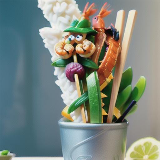 Lime and lemongrass prawn skewers