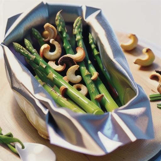 Grilled Cashew-Asparagus Foil Pack