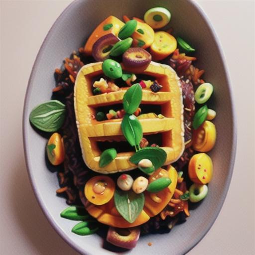 Sticky Asian pumpkin & red rice salad