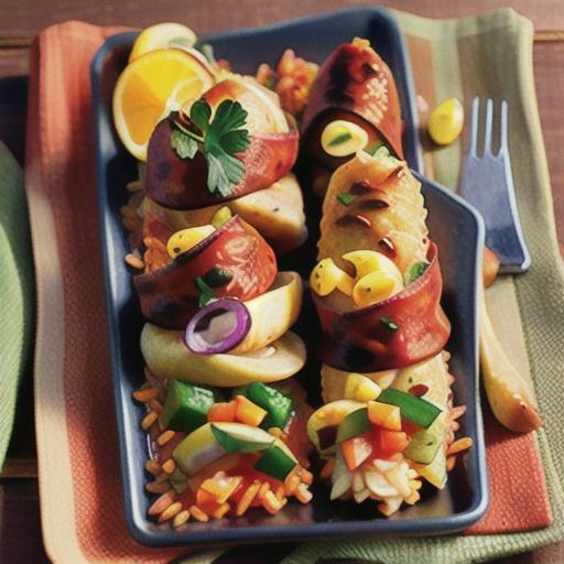 Chicken, chorizo and red rice chimichangas