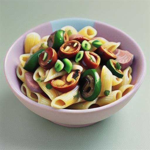 Mushroom and ham spaghetti