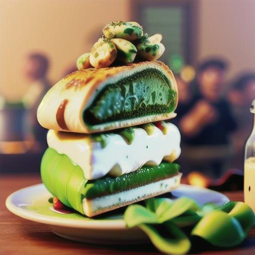 Yogurt Cheese Torta with Cilantro Pesto