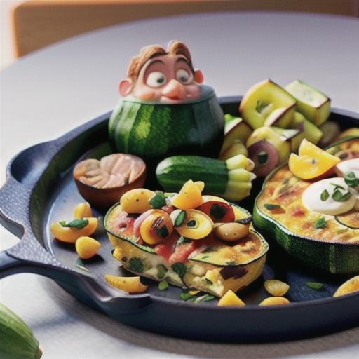 Zucchini frittata with bean ratatouille