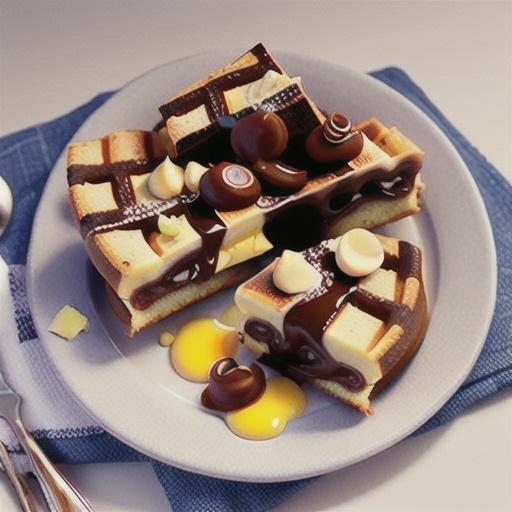 Nutella and custard bread and butter pudding jaffle