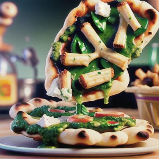 Basil Pesto and 3-Cheese Naan Pizza