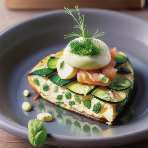 Zucchini & dill frittata with smoked salmon