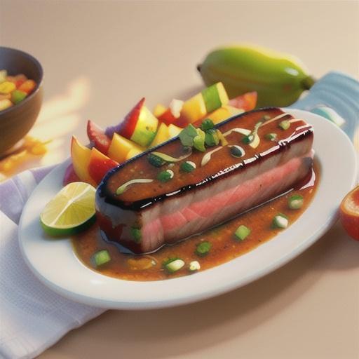 Strip Steaks with Chipotle-Peach Glaze