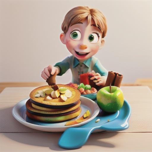 Buckwheat apple and cinnamon pikelets