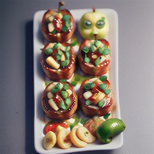 Chilli-glazed pork with quick apple kimchi