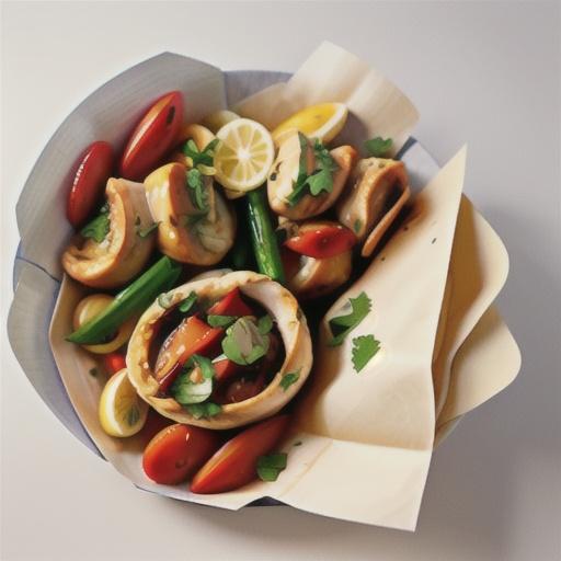 Greek chicken cooked in paper