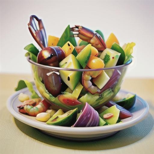 Honeydew and prawn salad