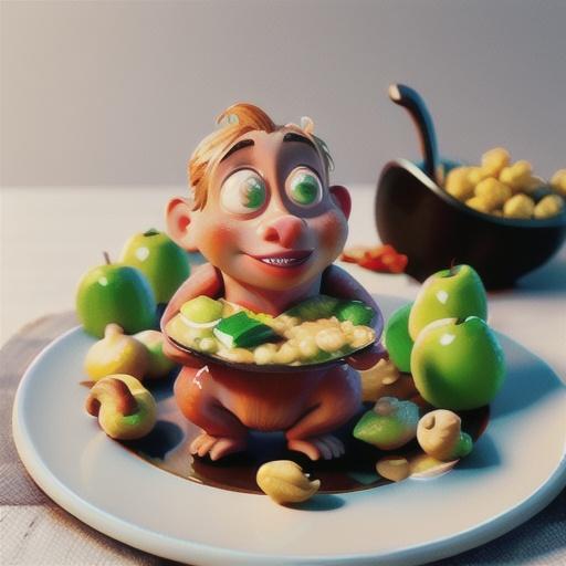 Apple pork with cashews