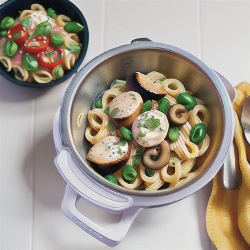 Instant Pot Creamy Pasta with Chicken Thighs and Mushrooms