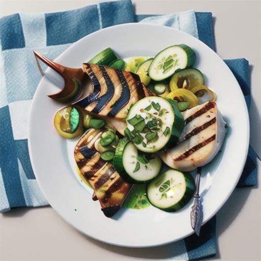 Grilled Swordfish Steaks with Cucumber Sauce