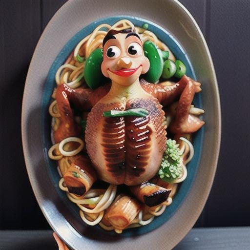 Char siu duck with noodles