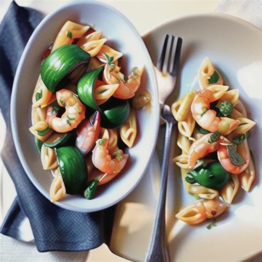 Prawn penne with fresh tomato salsa