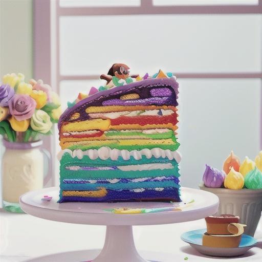 Easy Six-Layer Rainbow Cake