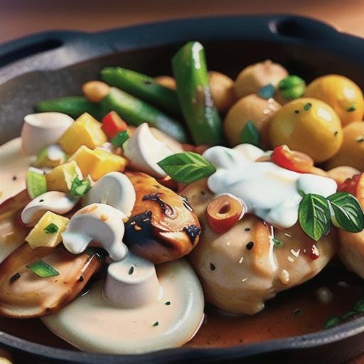 Mushroom Chicken in Sour Cream Sauce