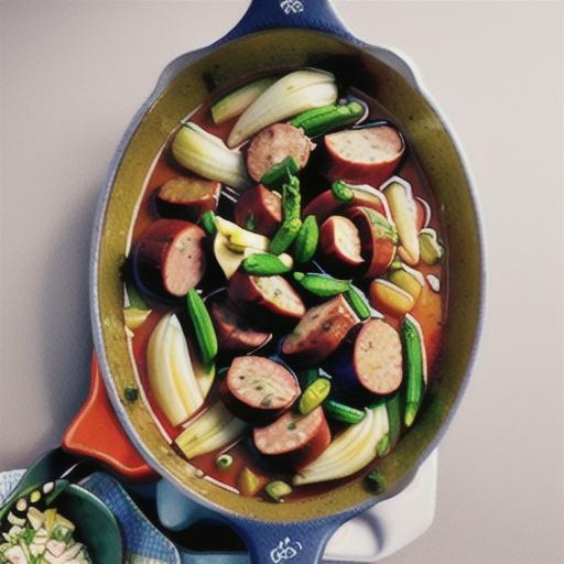 Spring pork and fennel sausage stew