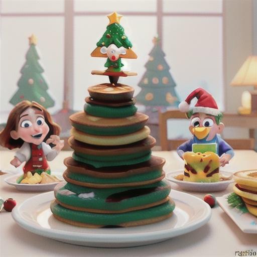 Christmas Tree Pancake Stacks