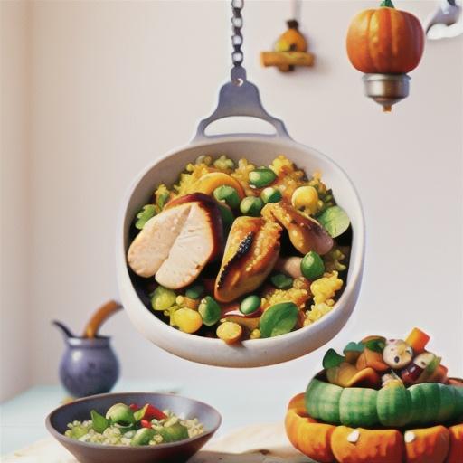 Moroccan chicken with pumpkin quinoa salad