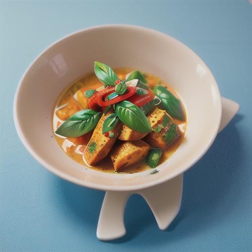 Red fish curry with pumpkin & basil