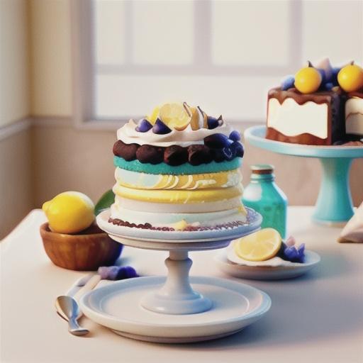 Lemon layer meringue cake