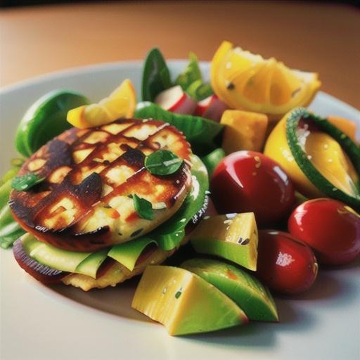Deviled Crab Cakes on Mixed Greens with Ginger-Citrus Vinaigrette